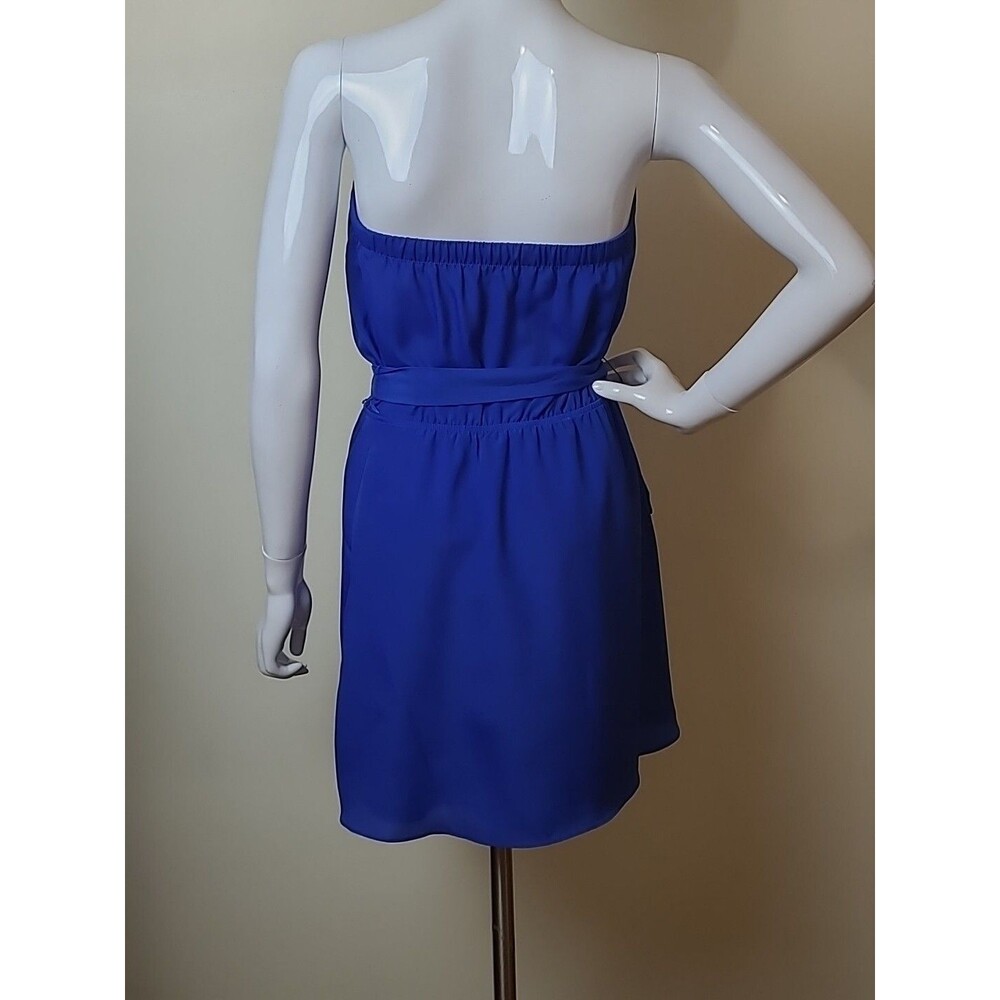 Express Royal Blue Strapless Belted Halter Dress Size XS - Picture 3 of 7
